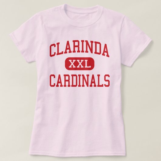 Clarinda - Kardinalen - Midden - Clarinda Iowa T-shirt (Design voorkant)