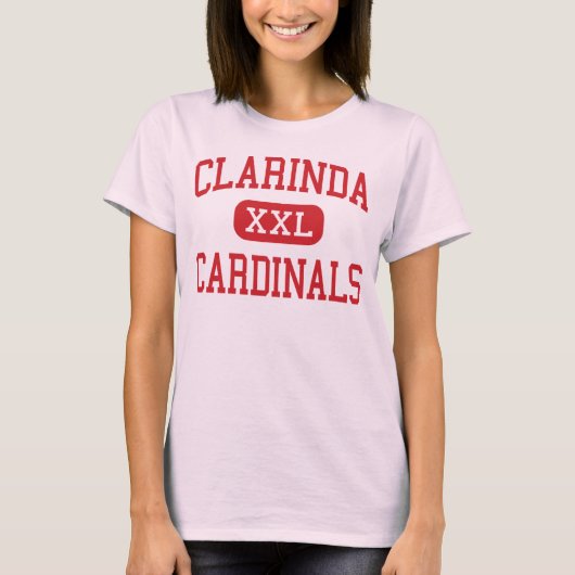 Clarinda - Kardinalen - Midden - Clarinda Iowa T-shirt (Voorkant)