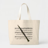 Clarinet 09B W/Sheet Music Background Canvas tas (Voorkant)