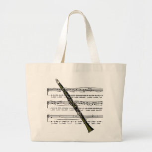 Clarinet 09B W/Sheet Music Background Canvas tas