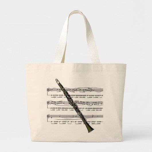 Clarinet 09B W/Sheet Music Background Canvas tas (Voorkant)