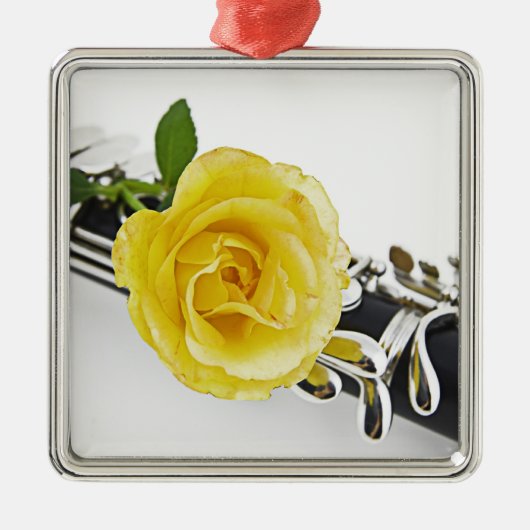 Clarinet and Yellow Rose Ornament (Voorkant)