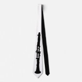 Clarinet Black en White Elegant Stropdas (Voorkant)