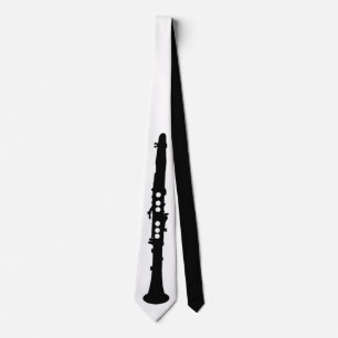 Clarinet Black en White Elegant Stropdas