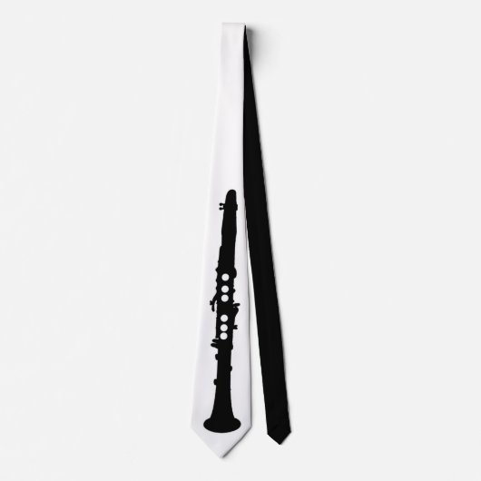 Clarinet Black en White Elegant Stropdas (Voorkant)