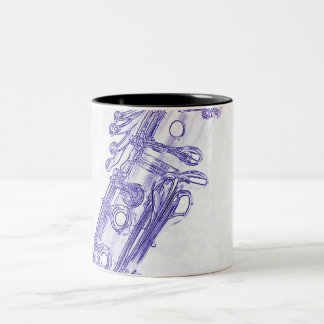 Clarinet Blue Drawing Coffee Mok