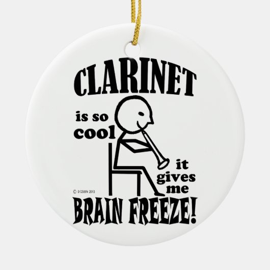 Clarinet, Brain Freeze Keramisch Ornament (Voorkant)