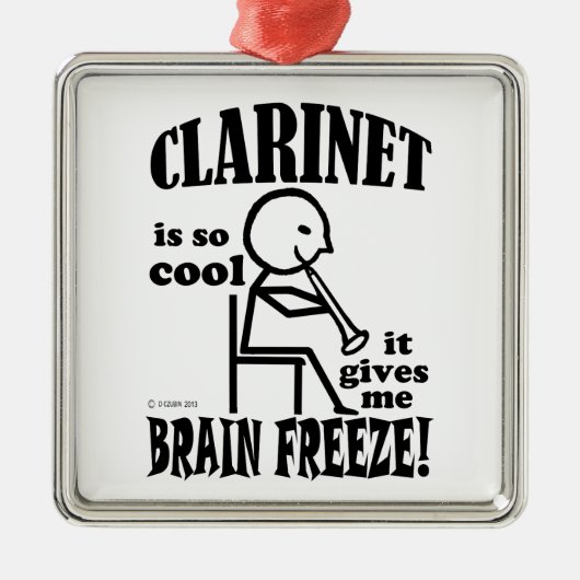 Clarinet, Brain Freeze Metalen Ornament (Voorkant)