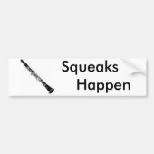 Clarinet Bumpersticker "Squeaks Happen" (Voorkant)