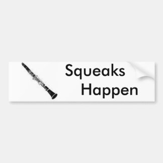 Clarinet Bumpersticker "Squeaks Happen"