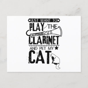 Clarinet Cat Briefkaart