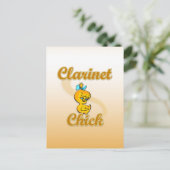 Clarinet Chick Briefkaart (Staand voorkant)
