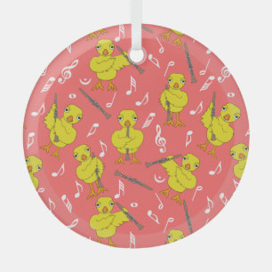 Clarinet Chick Clarinets Muzieknoten Ceramic Ornam Glas Ornament
