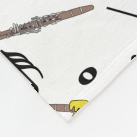 Clarinet Chick Clarinets Muzieknoten Fleece Blank (Hoek)