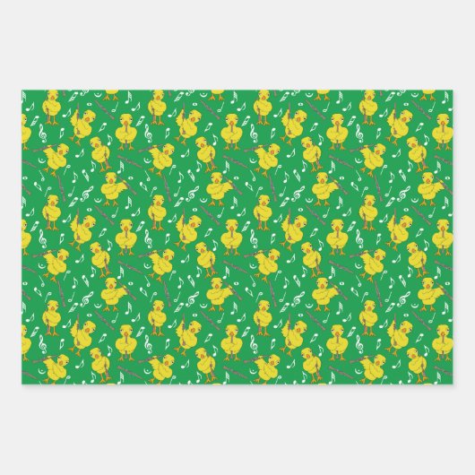 Clarinet Chick Clarinets Muzieknoten Inpakpapier Vel (Voorkant 3)