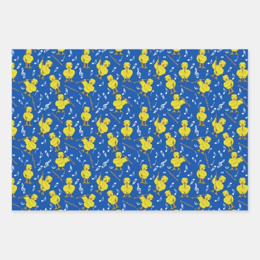 Clarinet Chick Clarinets Muzieknoten Inpakpapier Vel (Voorkant 2)