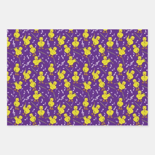 Clarinet Chick Clarinets Muzieknoten Inpakpapier Vel (Voorkant)