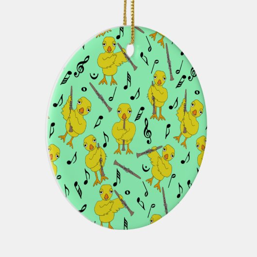 Clarinet Chick Clarinets Muzieknoten Keramisch Ornament (Rechts)
