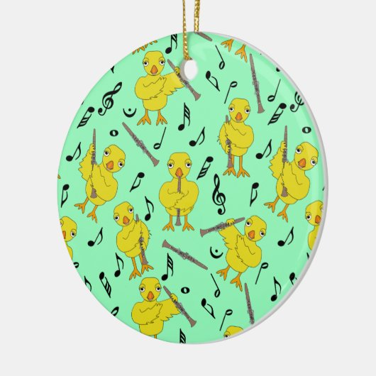 Clarinet Chick Clarinets Muzieknoten Keramisch Ornament (Links)