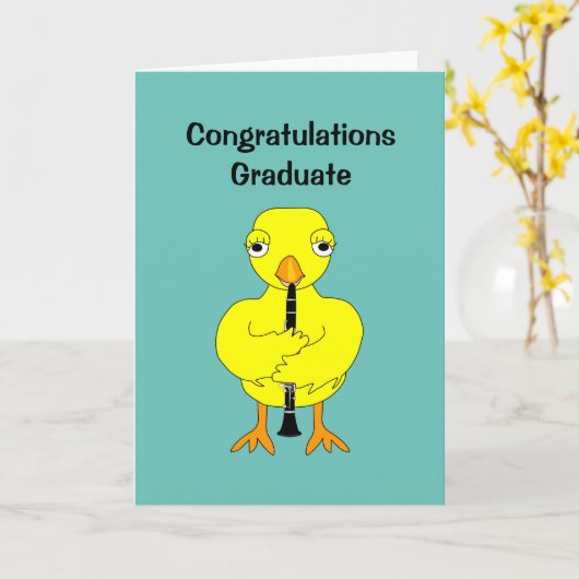 Clarinet Chick Kaart (Gele Bloem)