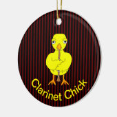 Clarinet Chick Keramisch Ornament (Links)