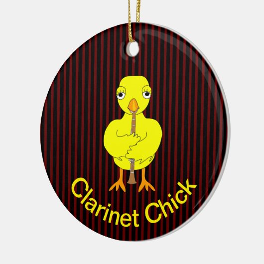 Clarinet Chick Keramisch Ornament (Links)