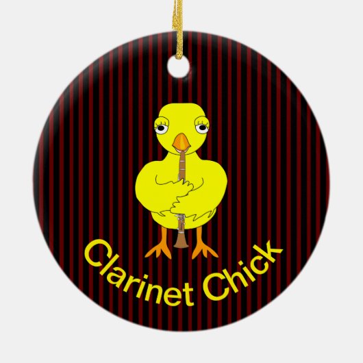 Clarinet Chick Keramisch Ornament (Achterkant)