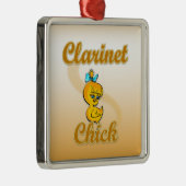 Clarinet Chick Metalen Ornament (Rechts)
