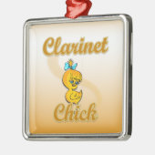 Clarinet Chick Metalen Ornament (Links)