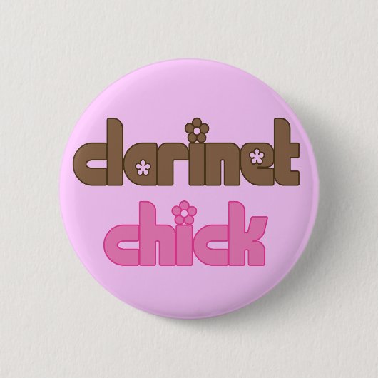 Clarinet Chick Music Button (Voorkant)