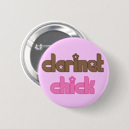 Clarinet Chick Music Button (Voorkant /achterkant)