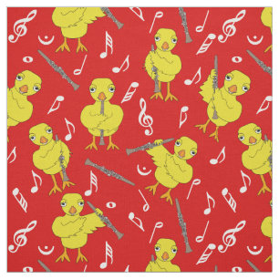 Clarinet Chick Muzieknoten Stof