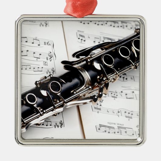 Clarinet closeup foto metalen ornament (Voorkant)