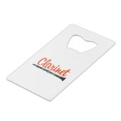 Clarinet Creditkaart Flessenopener (Achterkant Gekanteld)