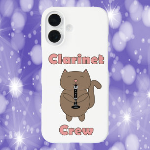 Clarinet Crew Brown Cat Pink iPhone 16 Hoesje