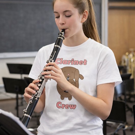 Clarinet Crew Bruine Hond Grappig T-shirt