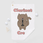 Clarinet Crew Roze Bruine Kat Golfhanddoek (Insitu)