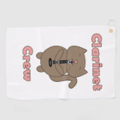 Clarinet Crew Roze Bruine Kat Golfhanddoek (Horizontaal)