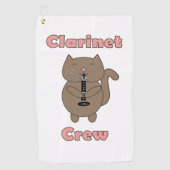 Clarinet Crew Roze Bruine Kat Golfhanddoek (Voorkant)