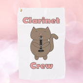 Clarinet Crew Roze Bruine Kat Golfhanddoek