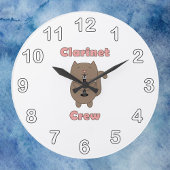 Clarinet Crew Roze Bruine Kat Grote Klok