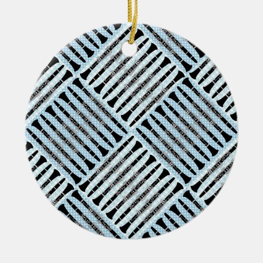 Clarinet Crosshatch Keramisch Ornament (Voorkant)