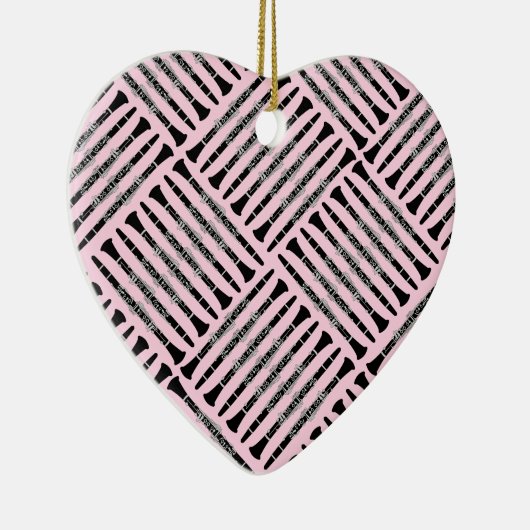 Clarinet Crosshatch Keramisch Ornament (Rechts)