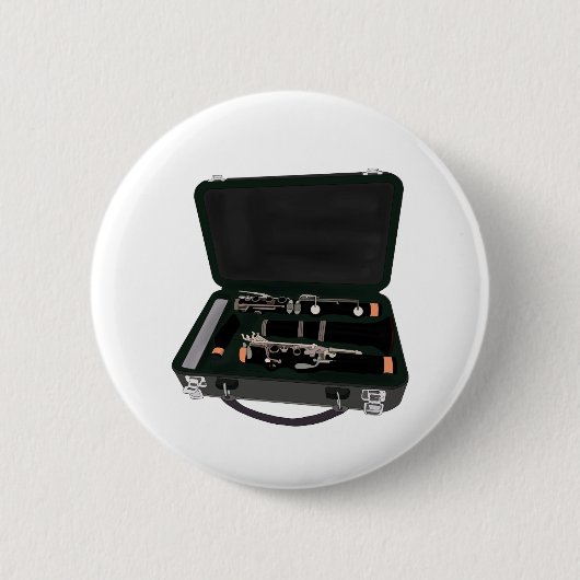 Clarinet Disassembled Inside a Suitcase Ronde Button 5,7 Cm (Voorkant)