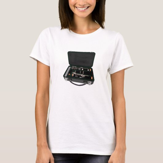 Clarinet Disassembled Inside a Suitcase T-shirt (Voorkant)