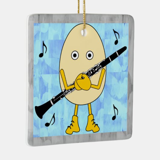 Clarinet Egghead Keramisch Ornament (Rechts)