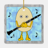 Clarinet Egghead Keramisch Ornament (Achterkant)