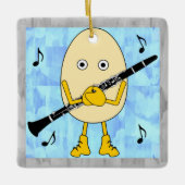 Clarinet Egghead Keramisch Ornament (Voorkant)