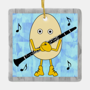 Clarinet Egghead Keramisch Ornament