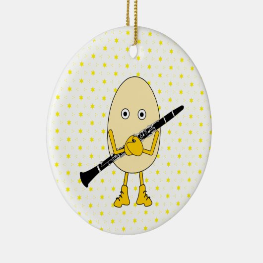 Clarinet Egghead Keramisch Ornament (Rechts)